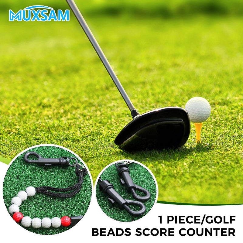 MUXSAM 1 Piece Golf Beads Score Counter with Clip (Red), Golf Stroke Score Count Keeper Putting Score Counter for Referee Caddy Golfer - Image 2
